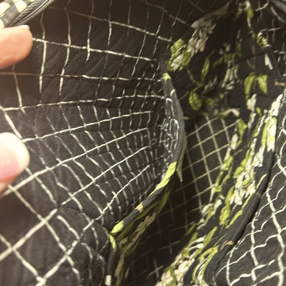 Vintage Vera Bradley Jasmine Black White Green Floral Purse - Great Condition - Picture 7 of 8